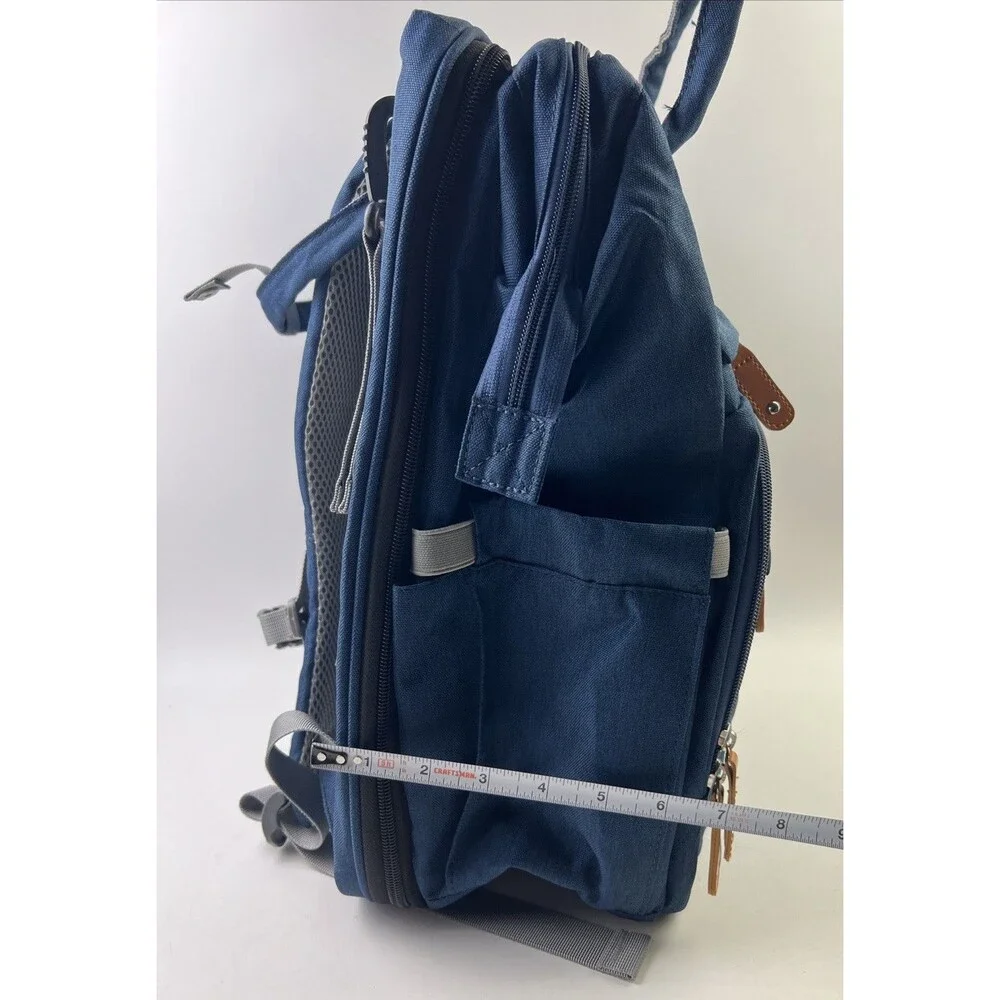 Kabaqoo Diaper Bag Blue Backpack, Multiple Large Unisex Baby Bags